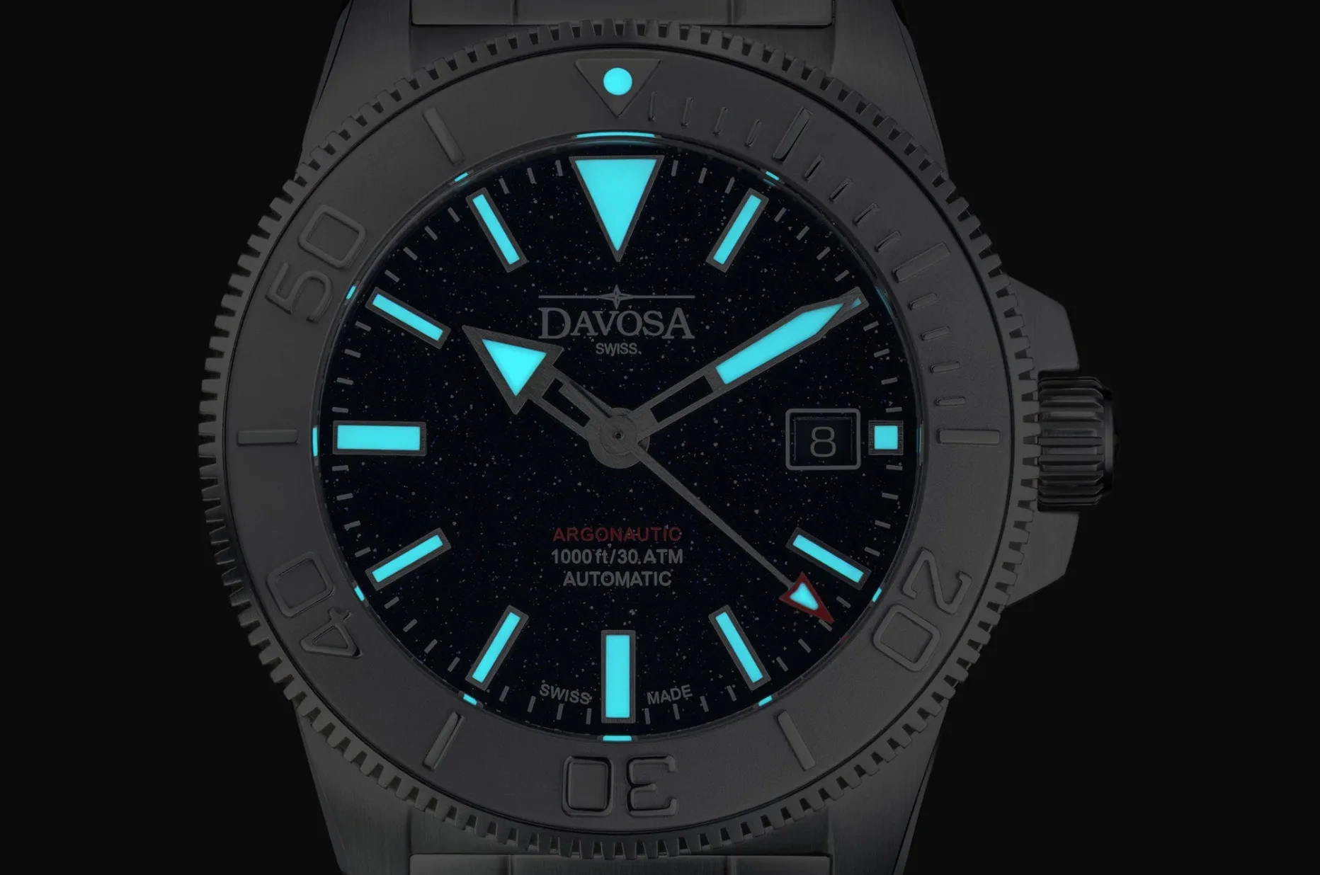DAVOSA Argonautic Celeos z niebieską luminescencją SuperLumiNova BGW9