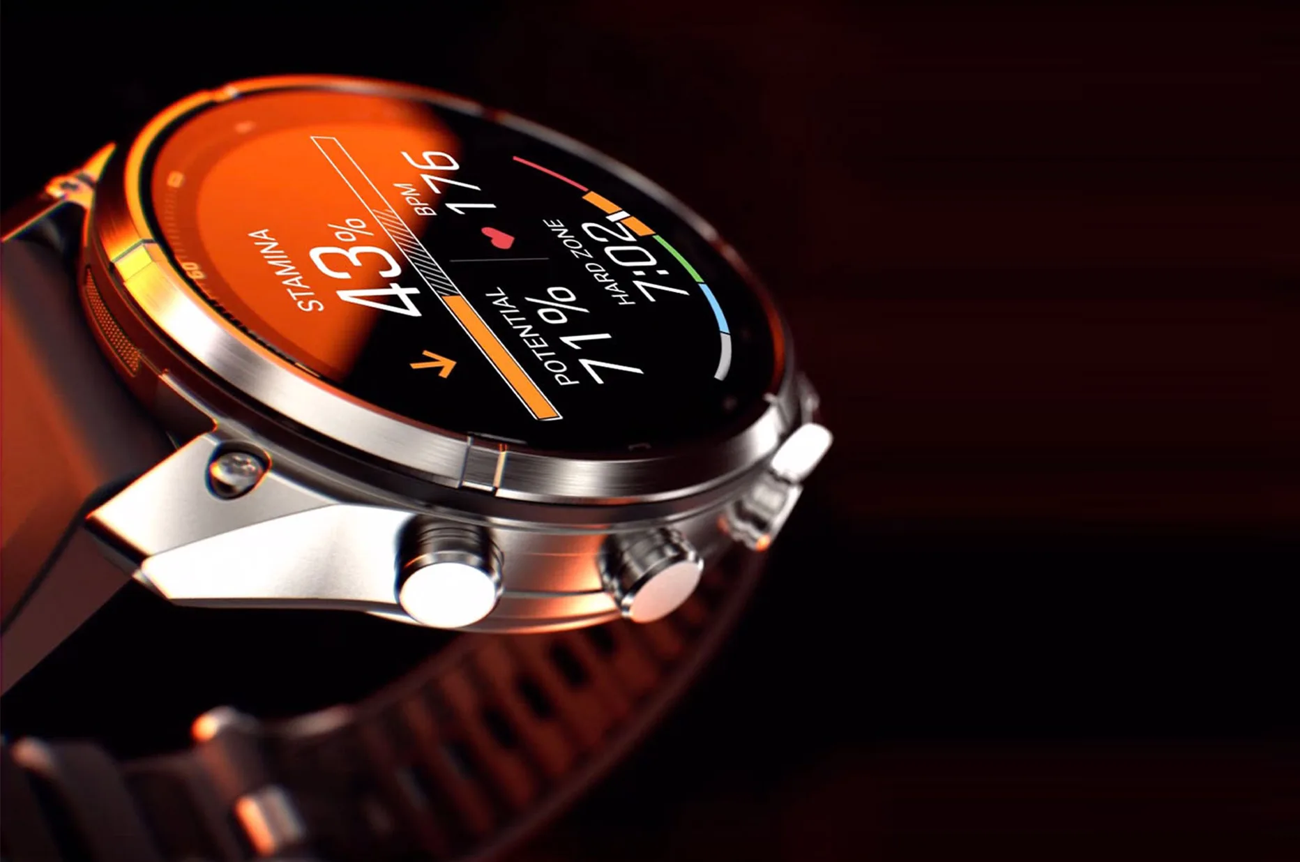 Garmin fēnix 9 Pro - wyświetlacz AMOLED z danymi treningowymi