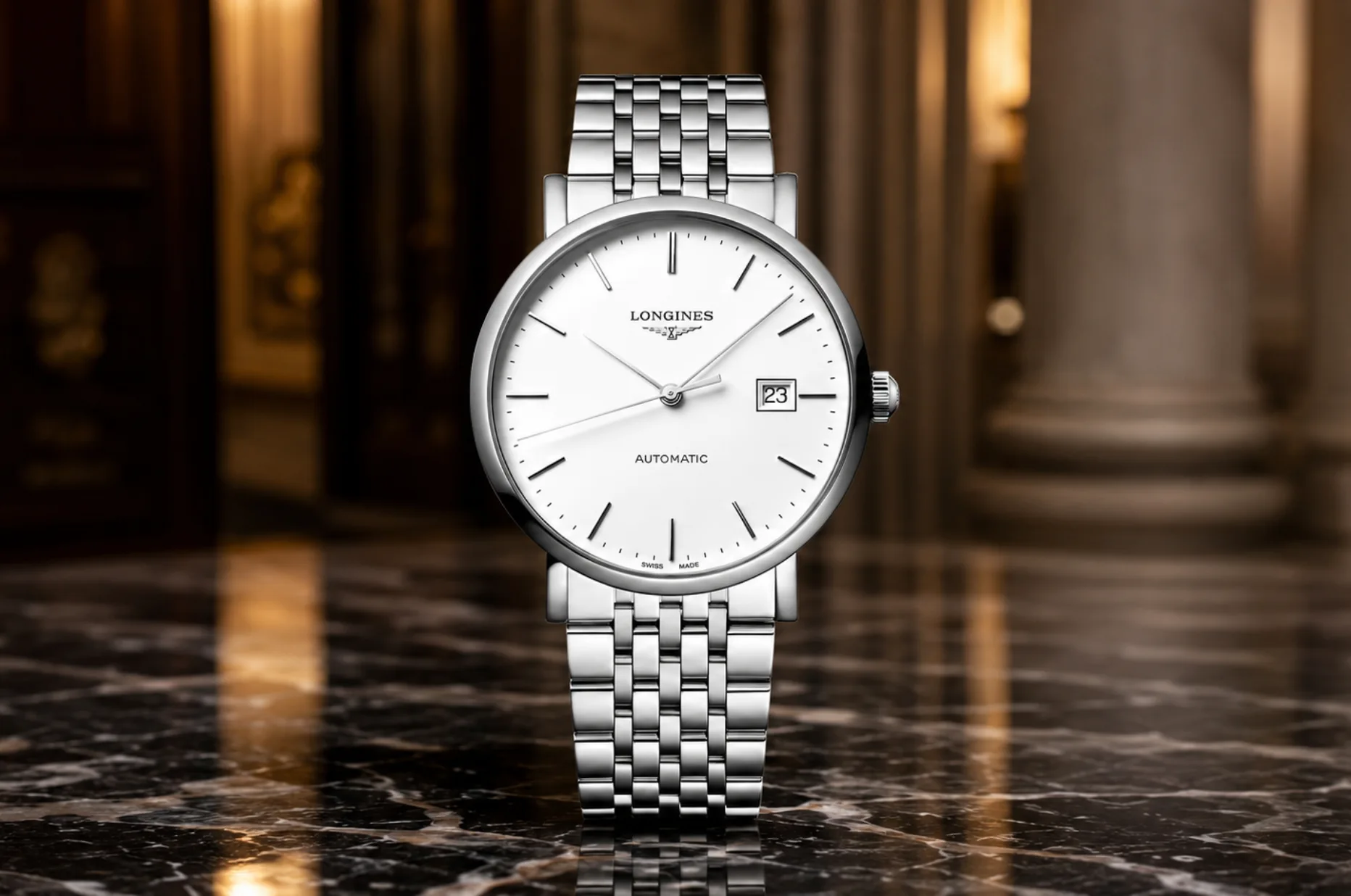 Szwajcarski zegarek męski Longines Elegant Gent jako luksusowy prezent dla taty