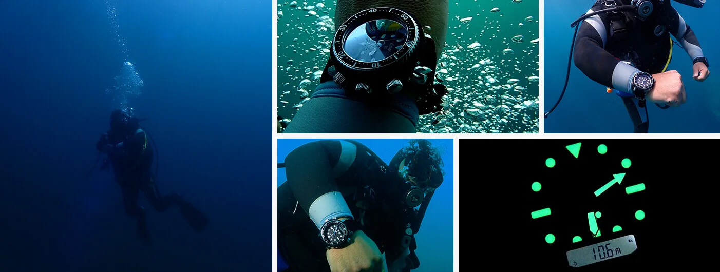 Testy zegarków Seiko z kalibrem H855 prowadzone przez instruktorów PADI podczas nurkowań