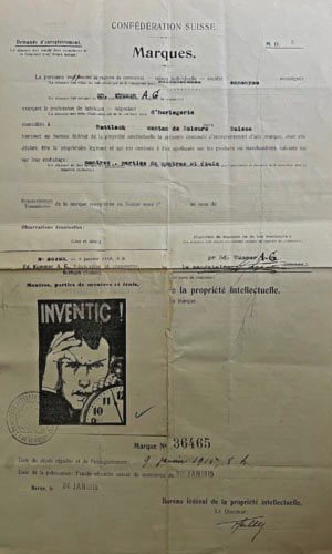 Inventic, rejestracja marki, 1915 r.