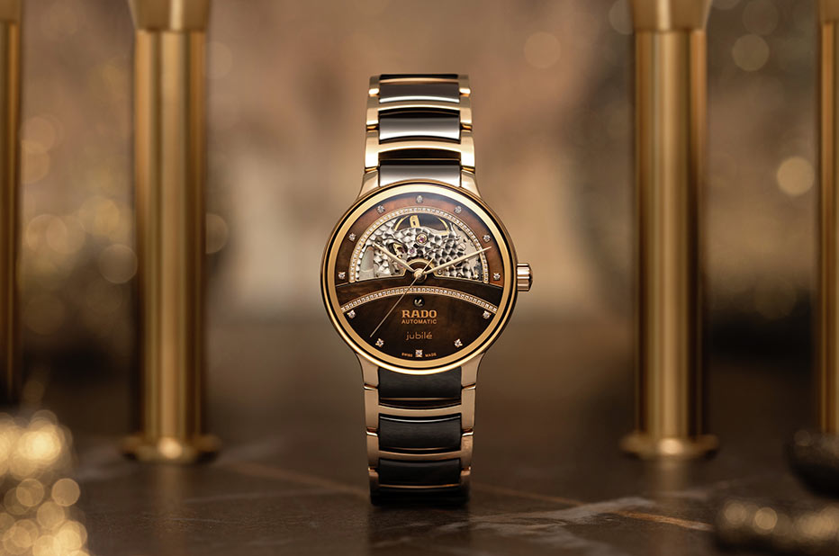 Ceramiczny zegarek damski bikolor Rado Centrix Diamonds Open Heart