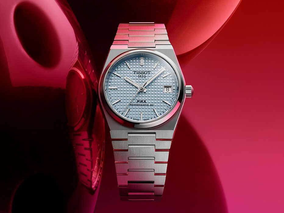 Zegarek Tissot PRX 35 MM z niebieską tarczą