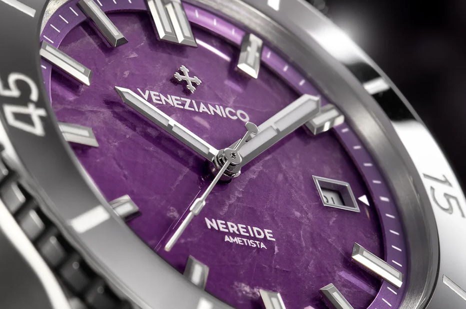 Venezianico fioletowy zegarek z tarczą ametystu