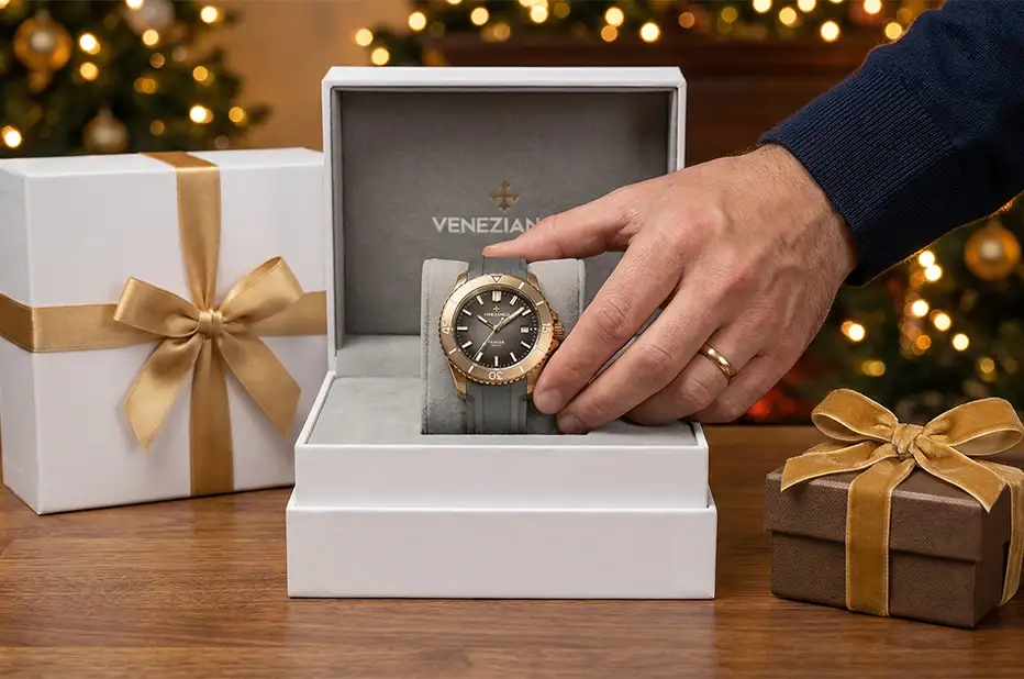 Zegarek na prezent świąteczny pod choinką