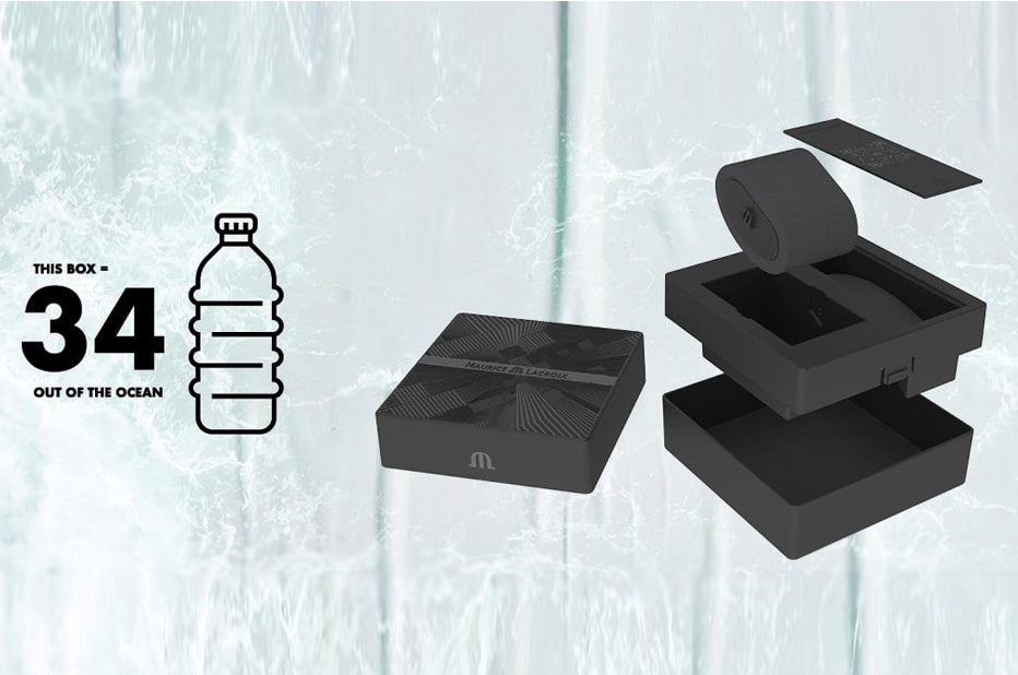 Ekologiczne pudełka #tide Ocean Material® dla zegarków Maurice Lacroix