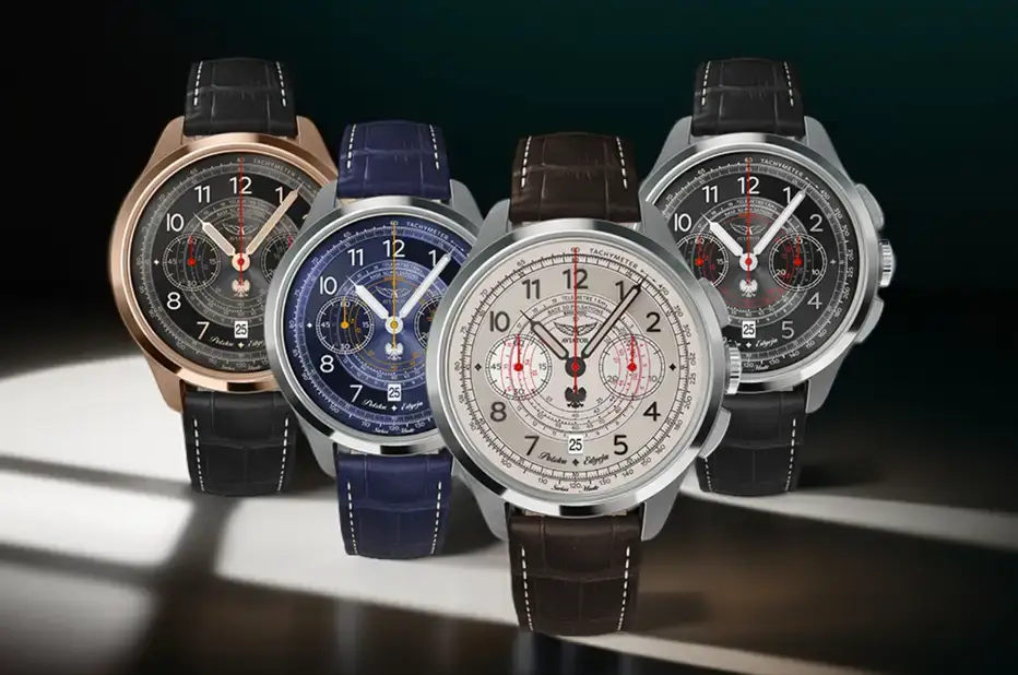 Luksusowe zegarki męskie Aviator Swiss Made Heritage Chronograph Trimeter