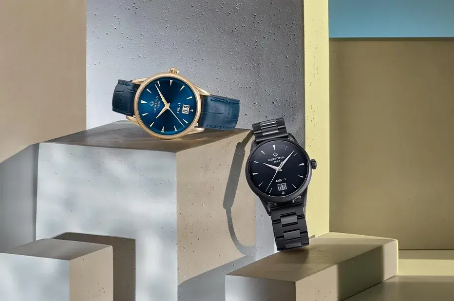 Miejskie zegarki Certina DS-1 Big Date z komplikacją dużej daty i matową kopertą