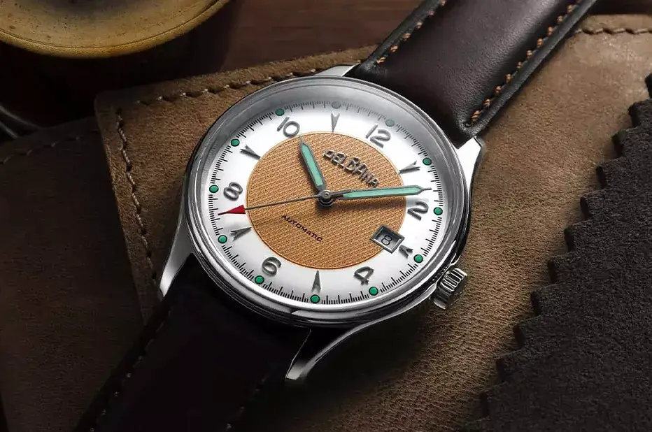 Zegarek Delbana Rotonda z automatycznym mechanizmem na skórzanym pasku