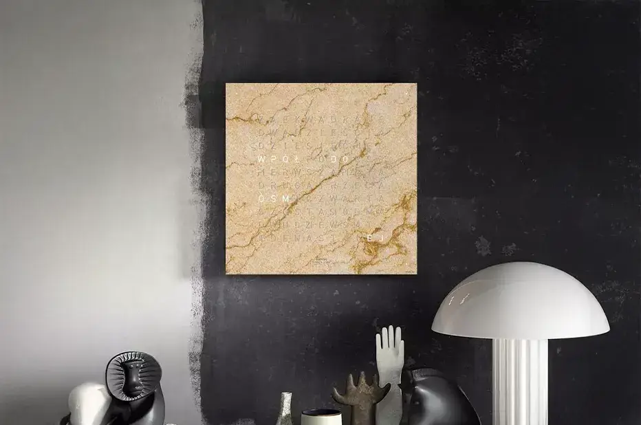 Luksusowy zegar ścienny z piaskowca Qlocktwo Earth Desert