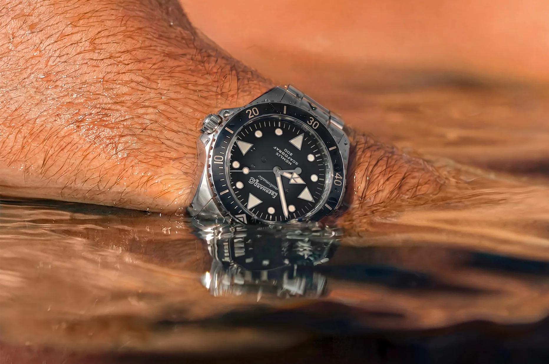 Zegarek męski nurkowy retro Eberhard Scafograf 200 MCMLIX