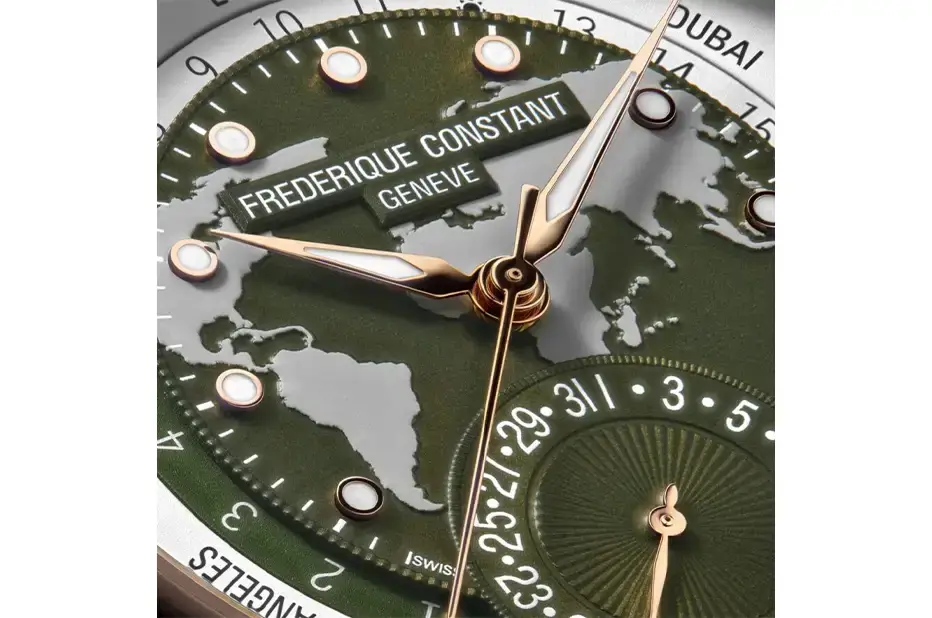 Szwajcarski zegarek z funkcją stref czasowych Frederique Constant Worldtimer