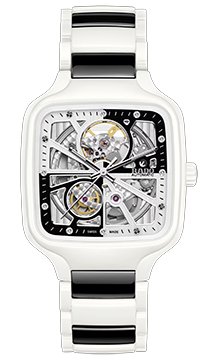 Biało-czarny zegarek ceramiczny Rado Checkmate