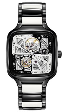 Czarno-biały zegarek ceramiczny Rado Checkmate