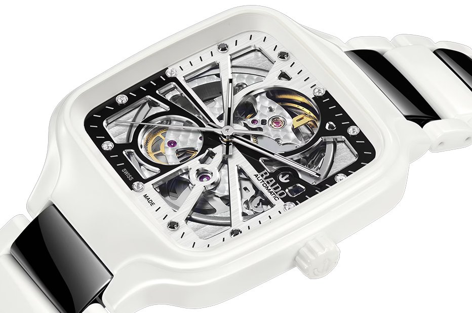 Zegarek szkieletowy z diamentami True Square Open Heart