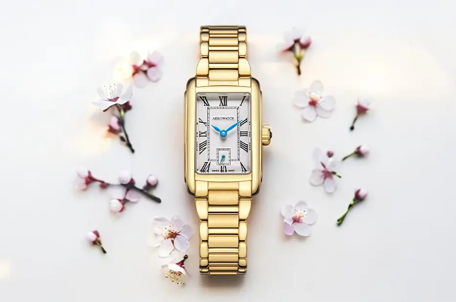 Złoty zegarek Aerowatch Mini Intuition Lady – klasyczny model w stylu vintage idealny na Dzień Matki