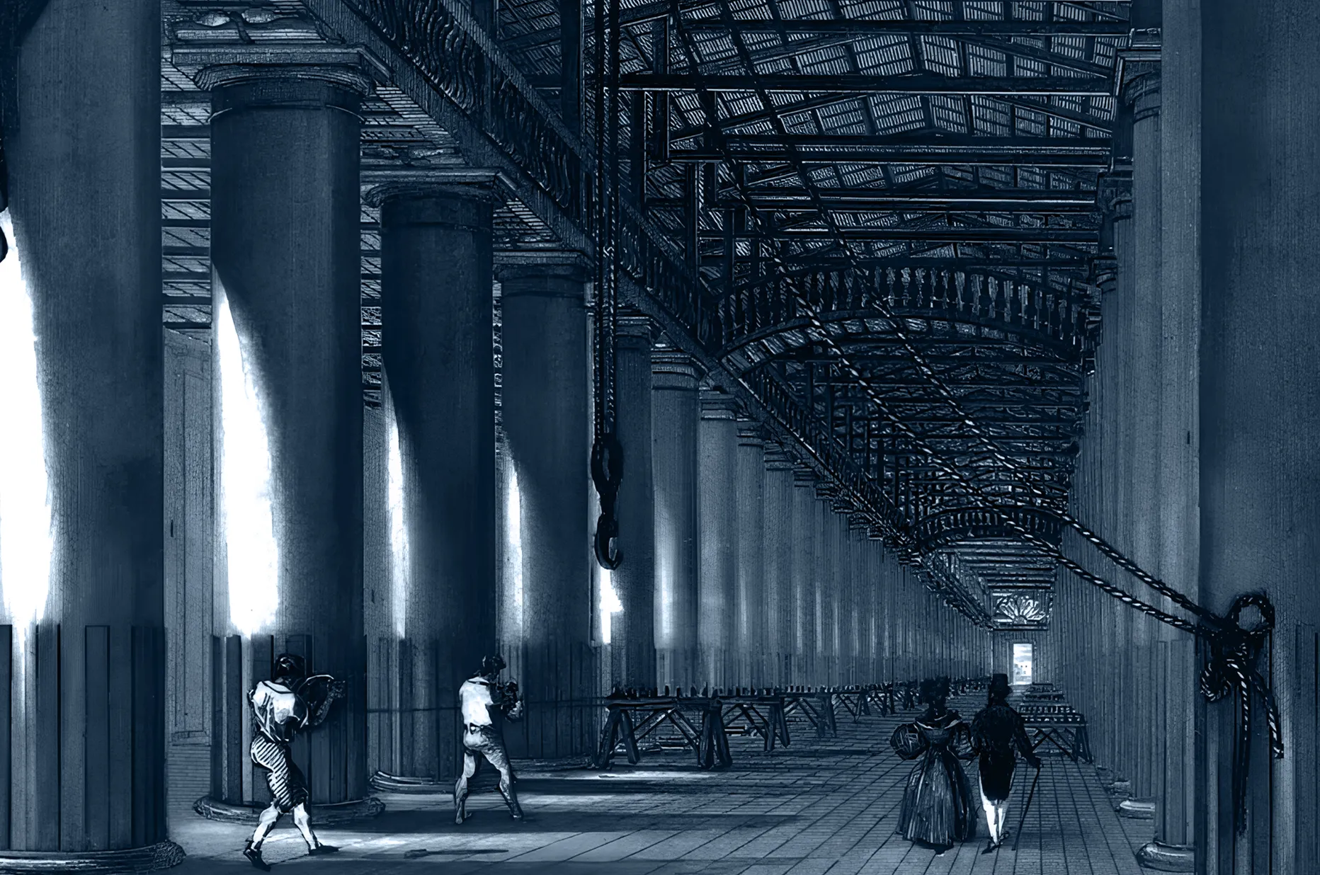 Historyczna ilustracja Arsenału w Wenecji, który zainspirował projekt Venezianico Arsenale Calendario i ideę architektury czasu