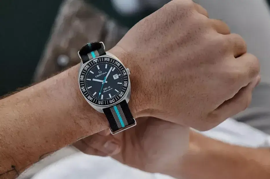 Zegarek Certina DS-2 Sea Turtle Conservancy Special Edition na pasku NATO z turkusowym akcentem – specjalna edycja powstała we współpracy z STC