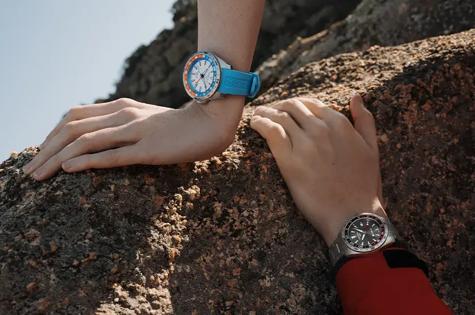 Wytrzymałe zegarki sportowe Certina DS-X GMT stworzone do wypraw górskich