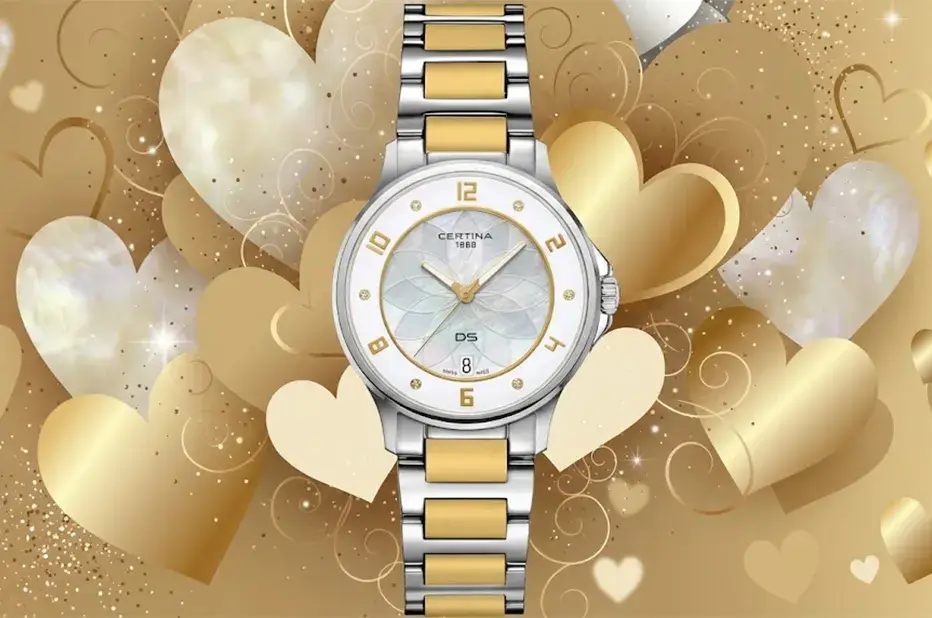 Certina DS-6 Lady zegarek damski bicolor z diamentami na Walentynki