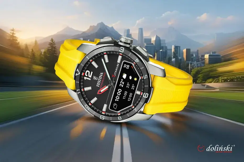 Hybrydowy zegarek Festina Connected D z klasycznymi wskazówkami, ekranem OLED i pełną synchronizacją smart