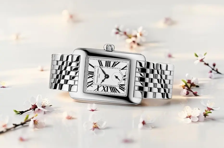 Prostokątny zegarek Frederique Constant Classics Carree – elegancki prezent w stylu art déco na Dzień Matki