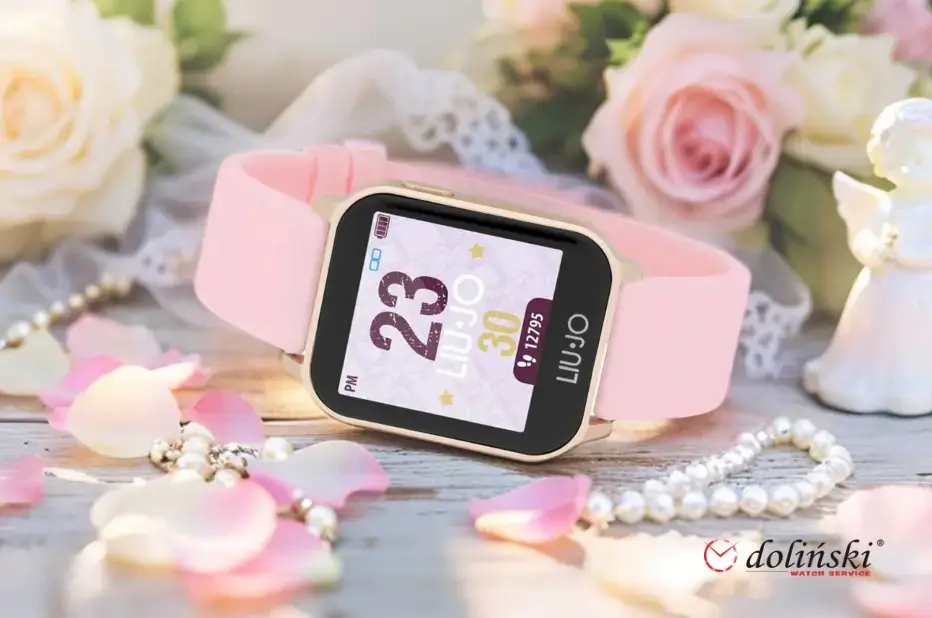 Smartwatch Liu Jo Energy w odcieniu różowego złota z różowym paskiem – nowoczesny zegarek komunijny dla dziewczynki