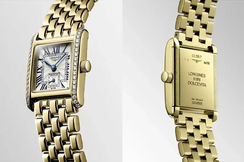 Złote zegarki dla kobiet Longines Mini Dolce Vita