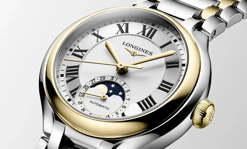 Zegarek Longines PrimaLuna Moonphase Automatic bicolor ze stalowo-złotą bransoletą i wskaźnikiem faz księżyca