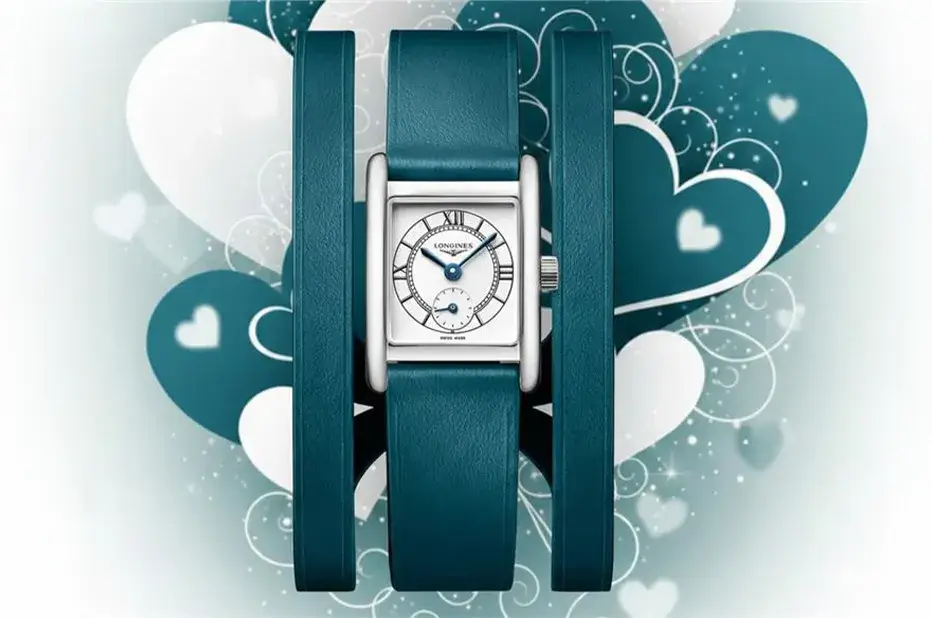 Longines DolceVita Mini prostokątny zegarek damski na podwójnym pasku