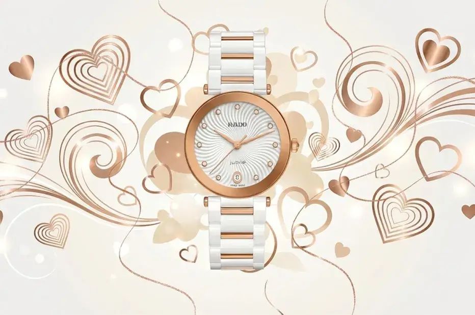 Rado Coupole Diamonds biały zegarek ceramiczny z diamentami na prezent