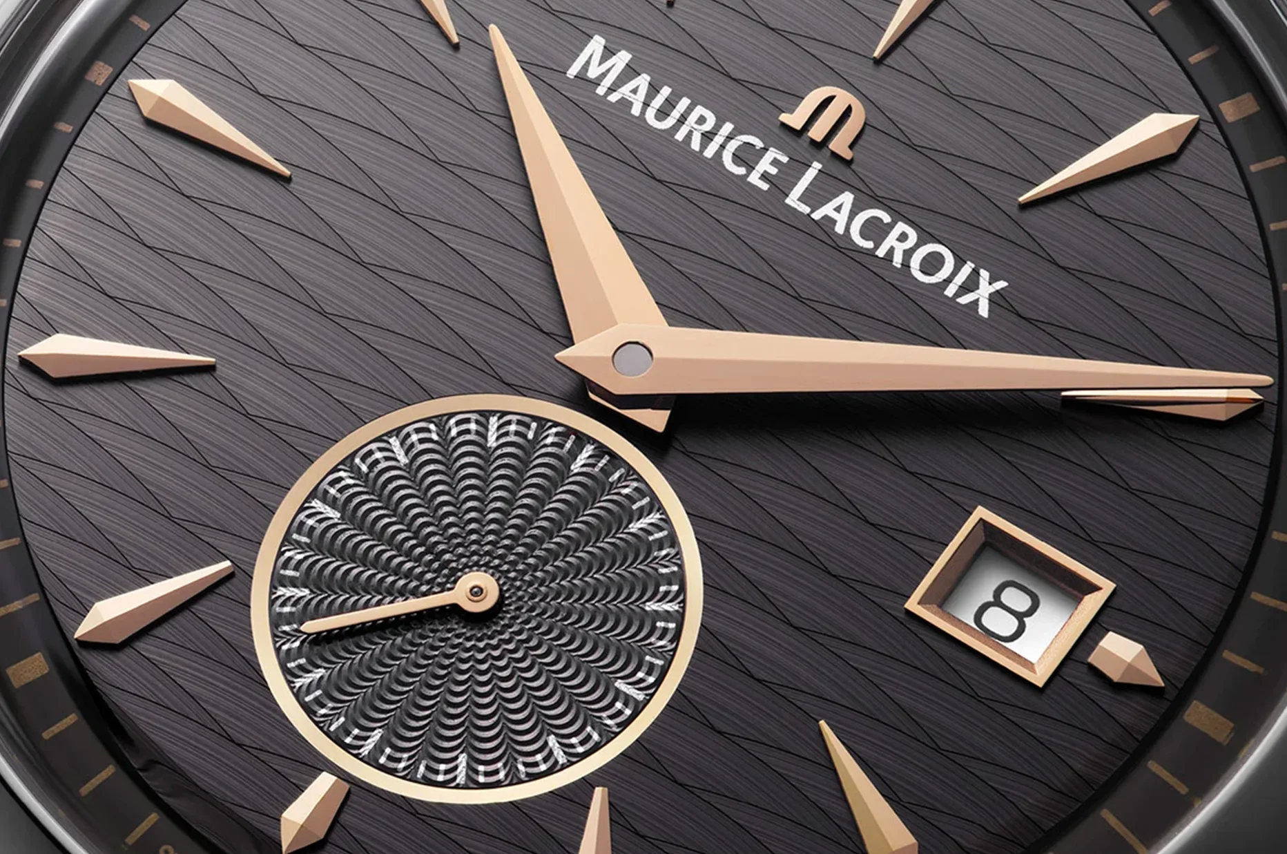 Tarcza Maurice Lacroix 1975 Legacy 756207-SS001-330-2 z małą sekundą i giloszowaniem
