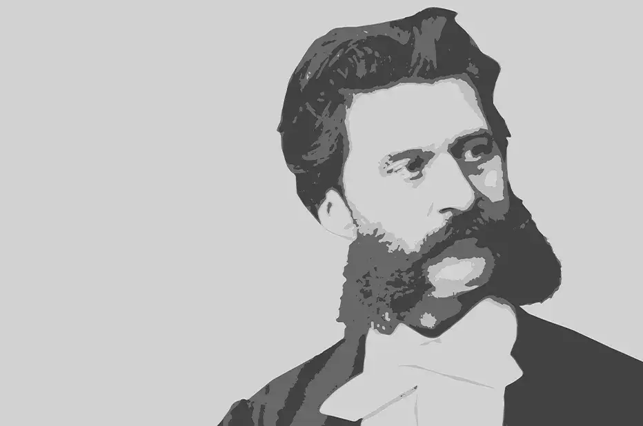 Stylizowany portret Johanna Straussa – inspiracja dla limitowanej edycji zegarków MeisterSinger Johann Strauss