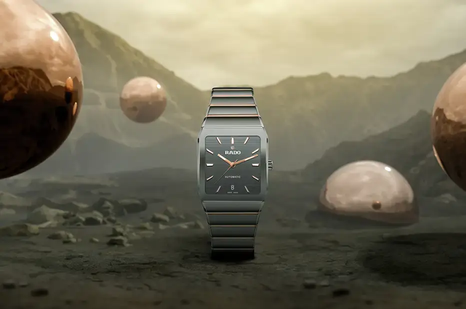Szaro-złoty zegarek Rado Anatom z plazmowej ceramiki High-Tech i elegancką tarczą