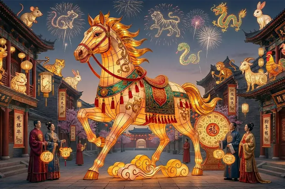 Rok Ognistego Konia 2026 chiński zodiak symbol konia i zwierzęta zodiaku