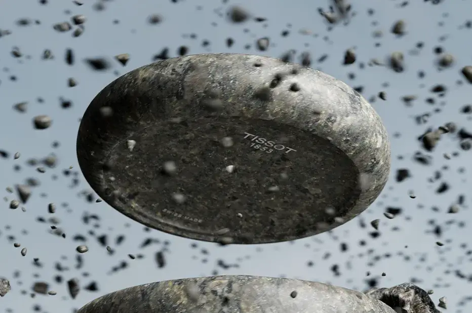 Granitowa koperta zegarka Tissot RockWatch podczas procesu obróbki kamienia