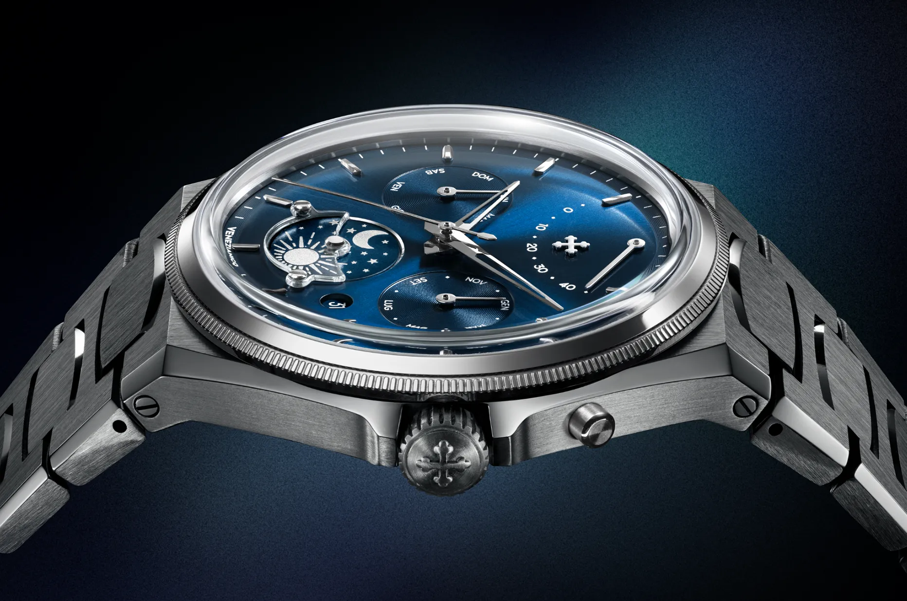 Zegarek męski w rozmiarze 40 mm Venezianico Arsenale, zakręcana, logowana koronka