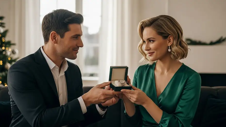 Wręczanie zegarka jako prezentu na wyjątkową okazję