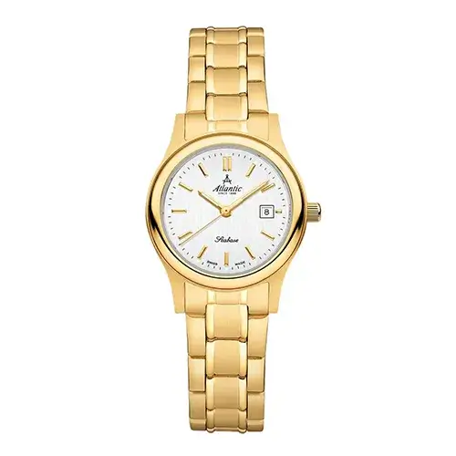 Atlantic zegarek dla babci na złotej bransoletce