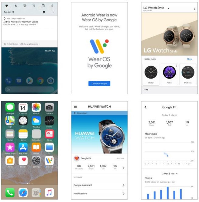 Wear OS by Google wygląd aplikacji