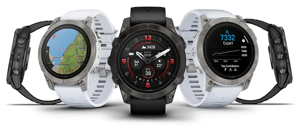 Męski smartwatch Garmin Epix Pro 2 47 mm z czarnym skórzanym paskiem