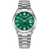 Zegarek automatyczny Citizen Mechanical NJ0150-81X z zieloną tarczą.
