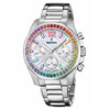Festina Boyfriend Chronograph Rainbow zegarek damski z tęczowymi kryształkami