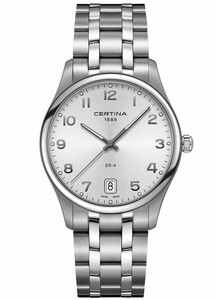 Klasyczny zegarek Certina DS-4 Big Size C022.610.11.032.00. Srebrna tarcza z arabskimi indeksami.