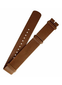 Skórzany pasek do zegarka NATO Longines w kolorze brązowym.