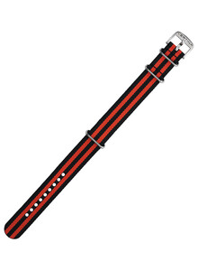 Pasek Certina C604020493 NATO w kolorze czarnym z czerwonymi pasami