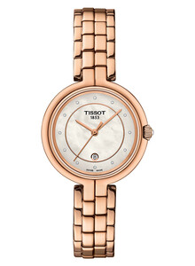Tissot Flamingo pozłacany zegarek damski biżuteryjny