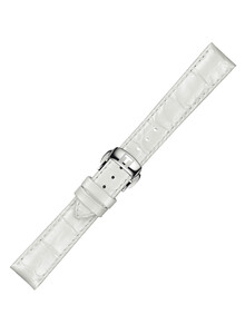 Oryginalny pasek Tissot T852.036.795 biały skórzany z zapięciem motylkowym