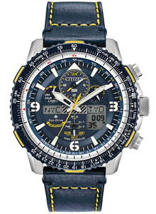 Specjalna edycja zegarka Citizen Promaster Blue Angels JY8078-01L na pasku.