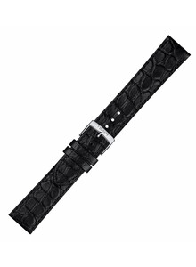 Czarny pasek do zegarka Tissot, szerokość 20 mm.